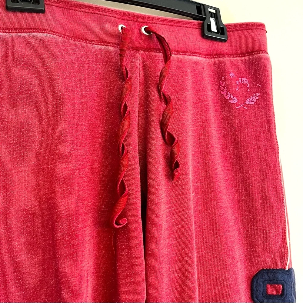 RARE Vintage PINK Joggers Faded Red with Patches and White Piping Size M - Picture 8 of 12